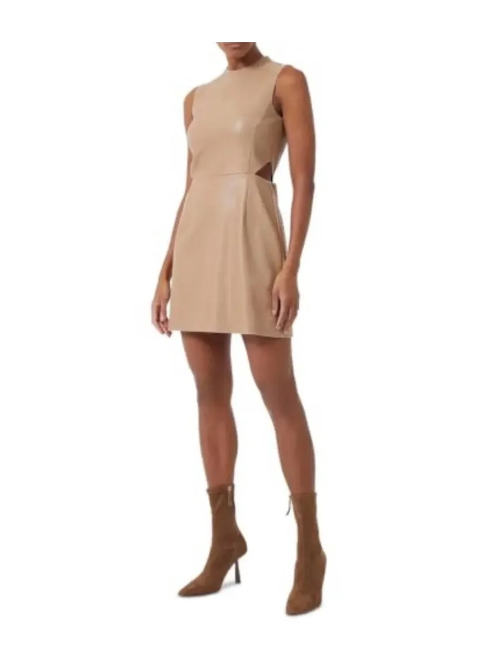 NWT French Connection Crolenda Camel Leather Dress